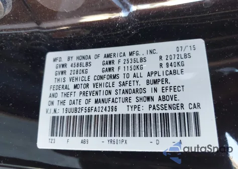 2015 Acura Tlx V6 Tech z USA, uszkodzony, nr VIN 19UUB2F56FA024396